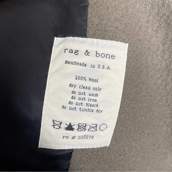 RAG & BONE Boiled Wool Wrap Coat Oversized Button Olive Green - Picture 5 of 5